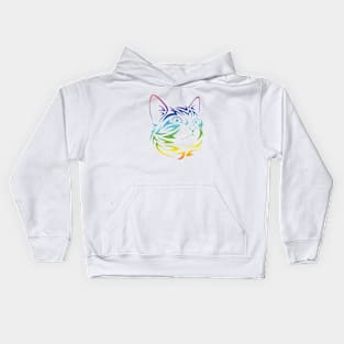 Tribal Rainbow Cat Kids Hoodie